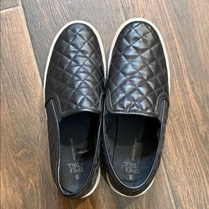 Time and Tru Black Quilted Loafers